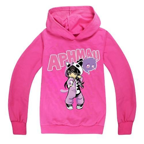 Barn Pojkar Flickor Aphmau Hoodie Långärmad Toppar Sweatshirt Pullover Rose Rose 120CM 5-6Y