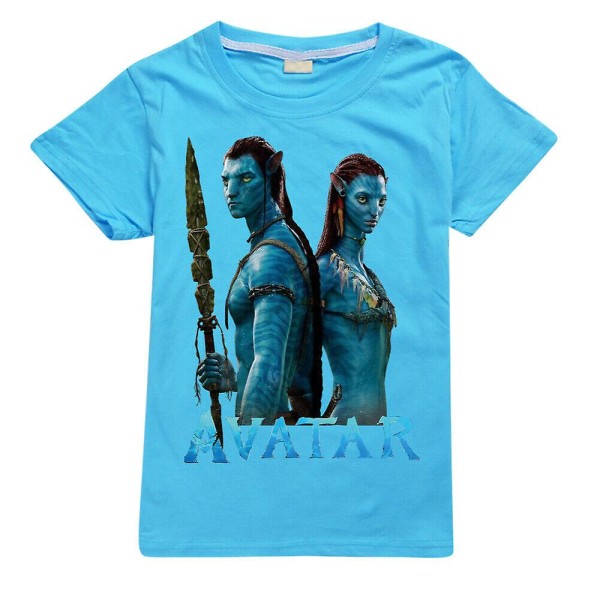 Kids Avatar 2 The Way Of Water Kortärmad 100 % bomull T-shirt T-shirt Present - Sky Blue 130CM 6-7Y
