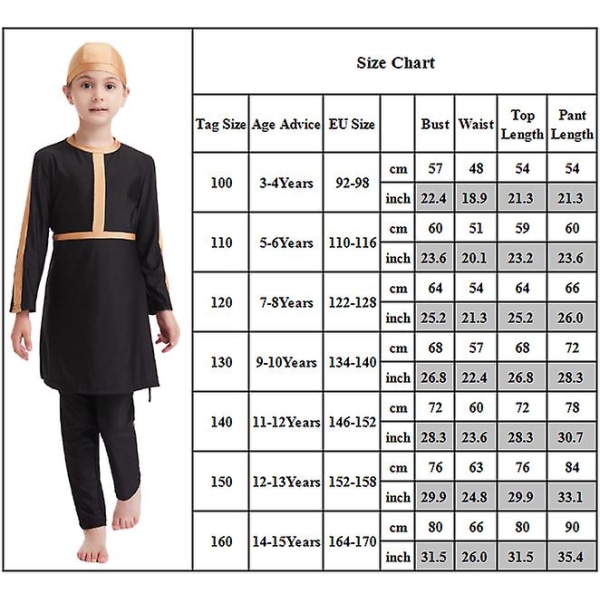 Muslimityttöjen uimapuvut, lapset vaatimaton rantauimapuku uimapuku islamilainen burkini Red 5-6 Years