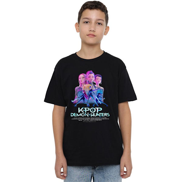 T-shirt Enfant K-Pop Demon Hunters - Motif Manga, Coton Premium, Marine - Tailles 3-4 Ans