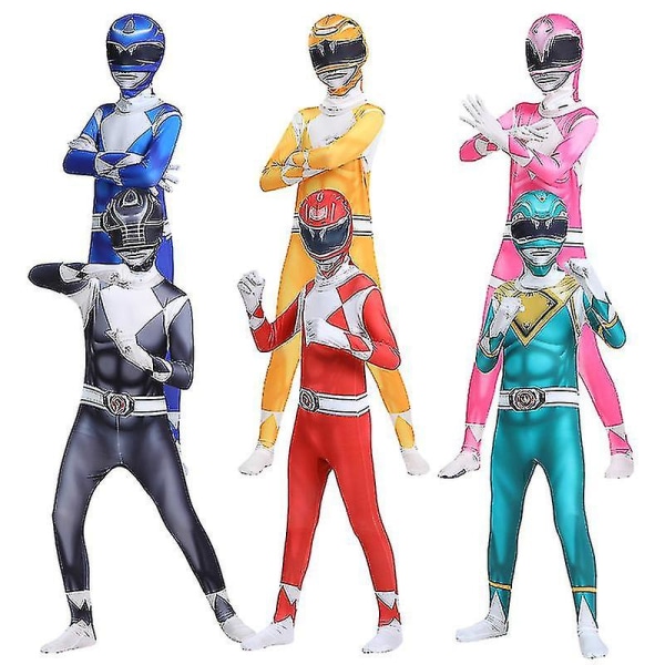 Vuxna barn Power Rangers Mighty Morphin Cosplay Jumpsuit Party Fancy Suit W Pink 120