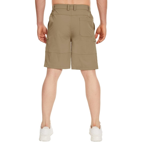 HAUFR Herre Hiking Cargo Quick Dry Shorts Letvægts campingshorts med 5 lommer Khaki 38