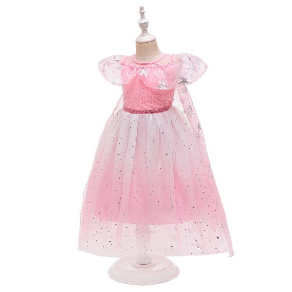 Prinsessan Elsa Kostym för barn Halloween Party Cosplay klänning Julkarneval   cm Pink 130