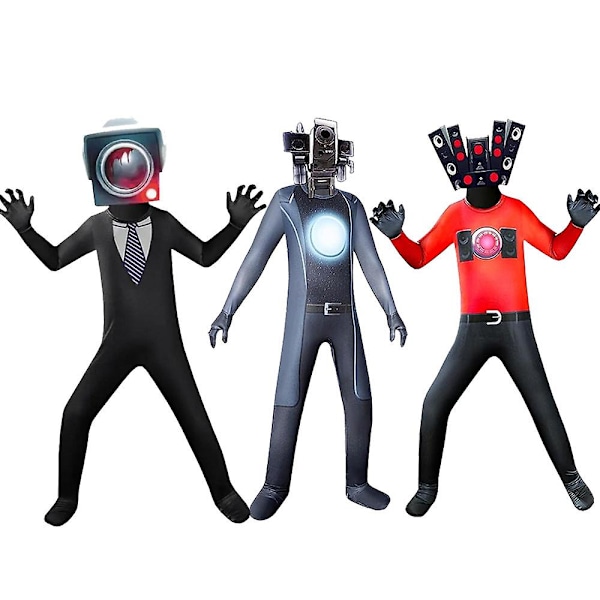 Halloween Skibidi Toilet Spil Rollespil Kostume Toiletmand Cosplay Jumpsuit Monitor People Z Monitor People Monitor People 160cm
