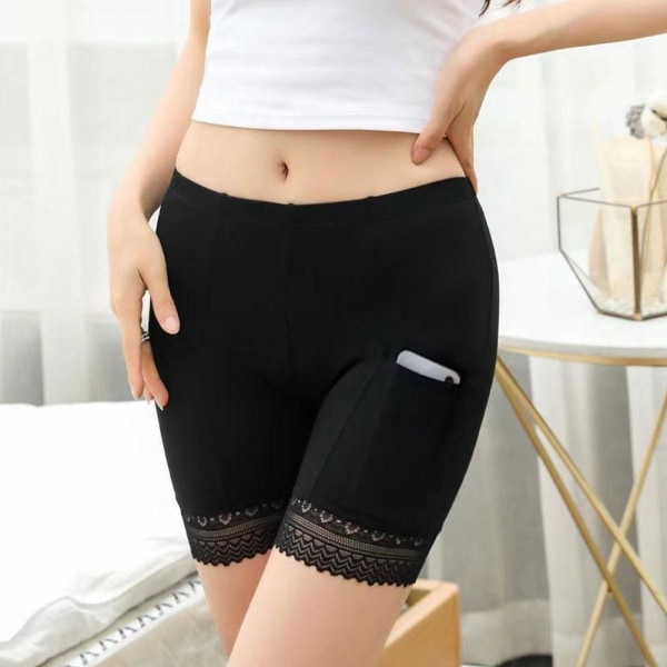 Uudet Safety Short Pants Naisten alusvaatteet Varkaudenestohousut Puuvilla Black L