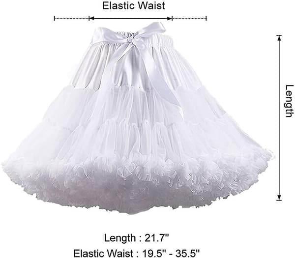 Kvinnors elastisk midja Chiffong underkjol Puffy Tutu Tulle