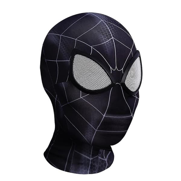 Svart Mj Spiderman Mask Cosplay - Barn