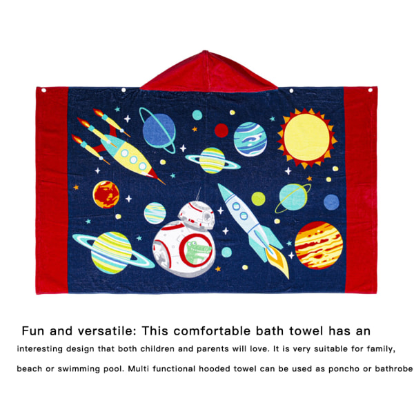 Utvidet Kids Bath Beach myk bomull Terry hette håndkle tegneserie Colorful