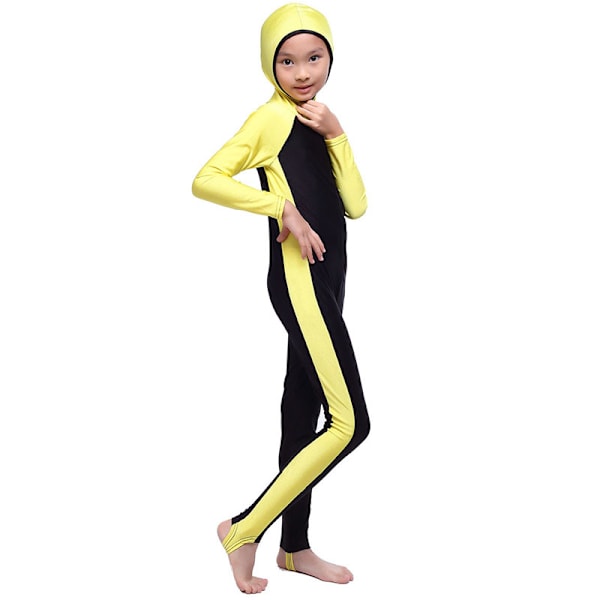 Baddräkt för barn Cover baddräkt Modest Beachwear Girls Burkini Gold