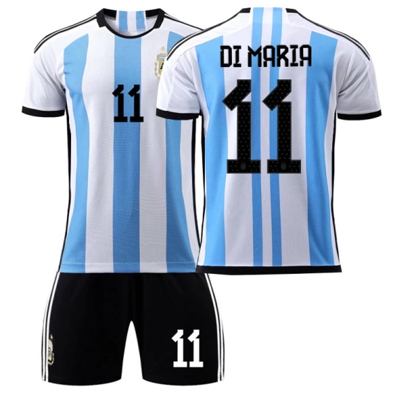 Argentina fotballskjorte nr. 11 Di Maria, barnestørrelse 22