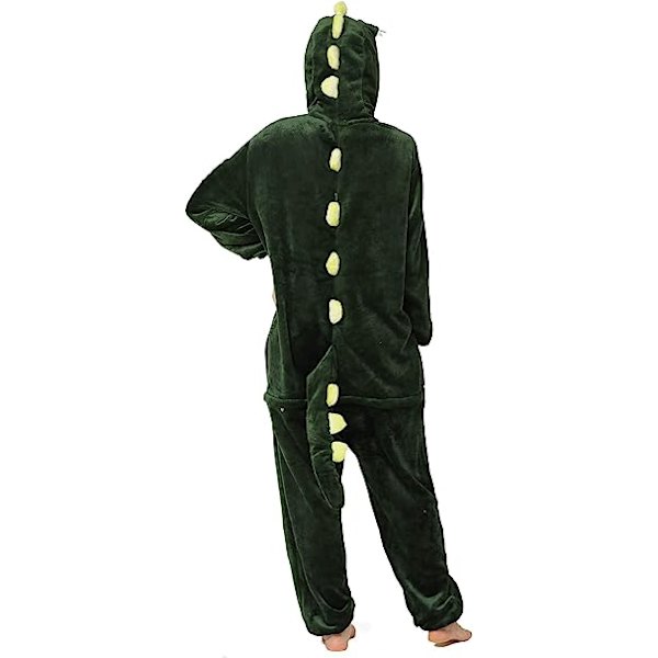 Unisex aikuisten pyjamat eläinten asu Cosplay One Piece pyjama (dinosaur versio vihreä vetoketju)-S