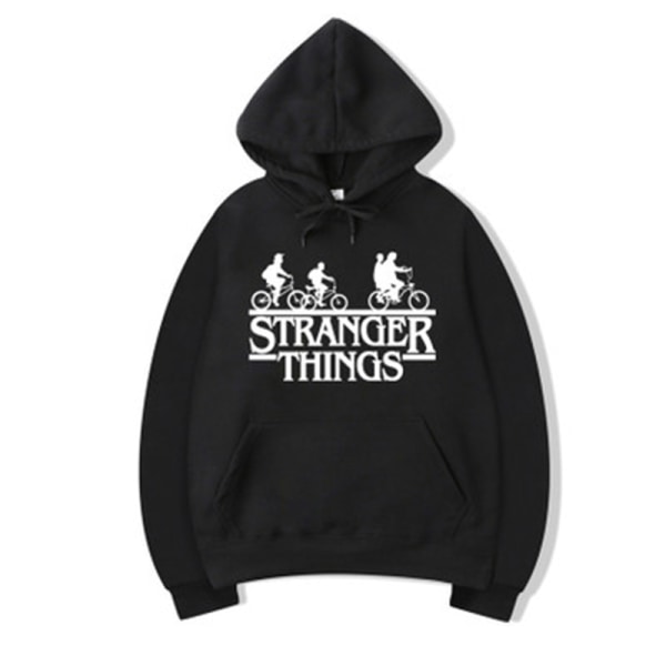 Plus Size Stranger things Hettegenser Sweatshirt Sports Gym Topper black