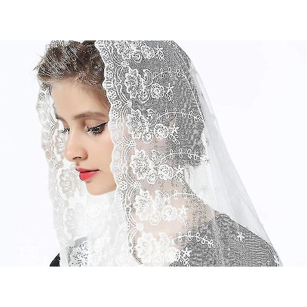 Blomsterblonde slør Hoveddækkende Latin Mass Mantilla