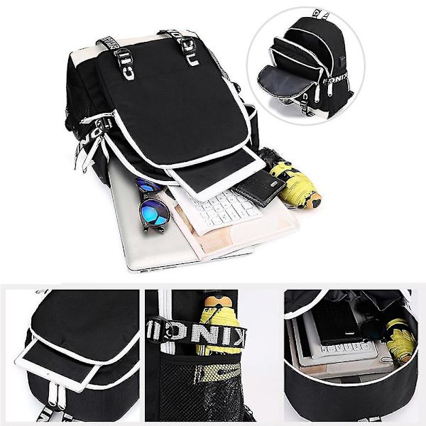 Marshmello Backpack Usb Rechargeable Backpack Large Capacity Student School Bag Color-1