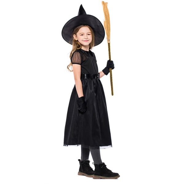 Kid Girls Witch Fancy Dress Halloween Party Cosplay Kostume 8-9Years