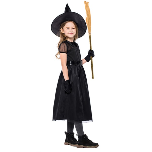 Kid Girls Witch Fancy mekko Halloween Party Cosplay-asu 6-7Years