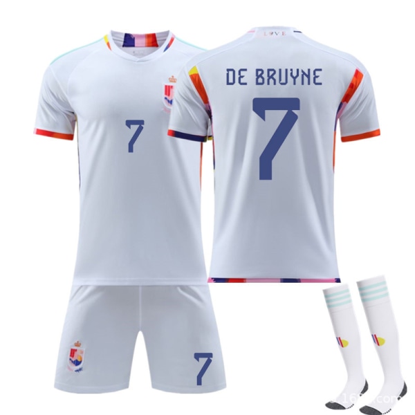 VM Belgien på udebane nr. 7 De Bruyne Hazard trøjesæt XS