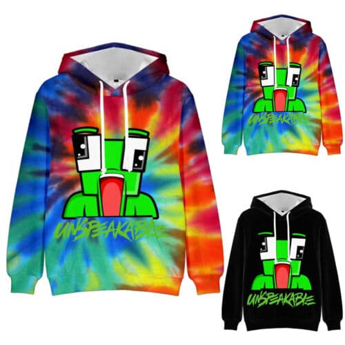 Barn Hettegensere Gutt Jente Youtuber Sweatshirt Hettegensere Pullover Topper Multicolour 140