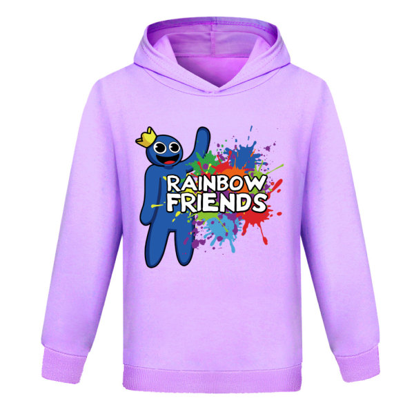 Roblox Rainbow Friends Kids Cartoon Print Hoodie Top Sweatshirt Purple 150cm