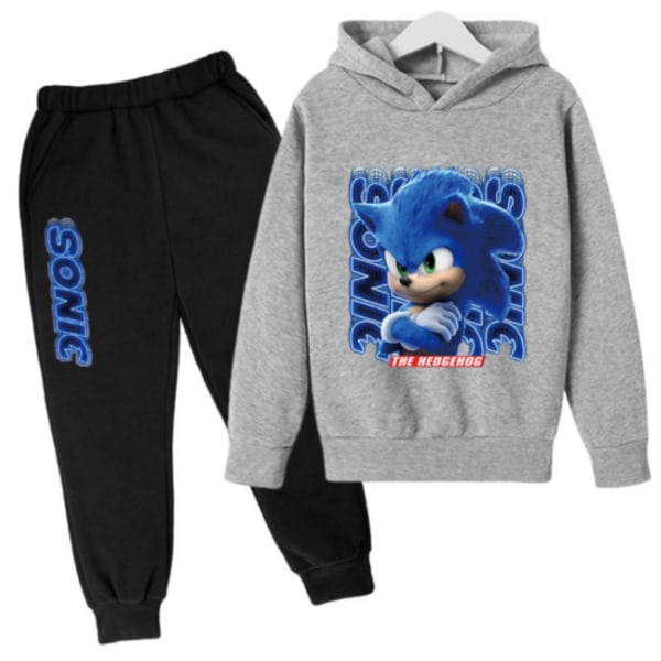 Barn Tonåringar Sonic The Hedgehog Hoodie Pullover träningsoverall grey 5-6 years old/120cm