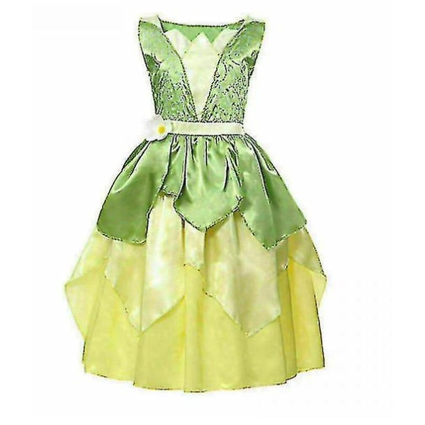 Drømmeprinsesse Tiana Piger Fancy Dress And The Frog Kid Kostume Halloween S_y 130cm