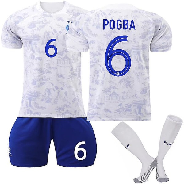 22-23 World Cup Ranskan vierasjalkapallopaita T-paita nro 19 Benzema jalkapallopaita 22 23 POGBA 6 adults 2XL(185-195CM)