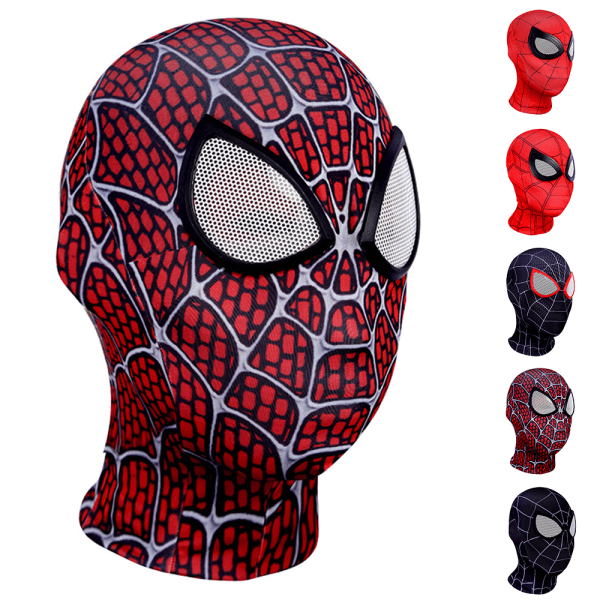 Spider Man Cosplay Elastisk huvudbonadsmask Full Face Halloween Remy