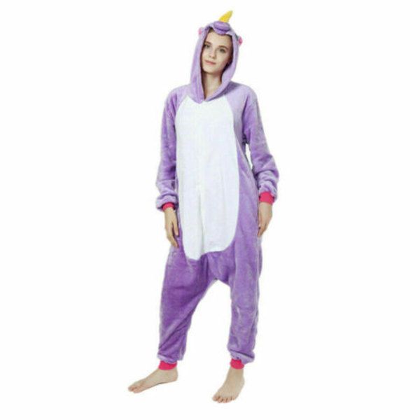Djurpyjama Kigurumi Nattkläder Kostymer Vuxen Jumpsuit -asu #2 Purple Pegasus adult M