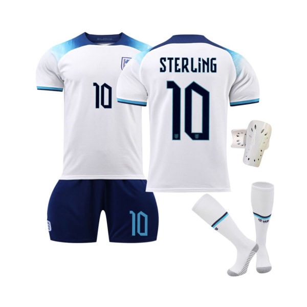 22-23 England Hem #10 Sterling fotbollströja kostym Kids 16(90-100CM)