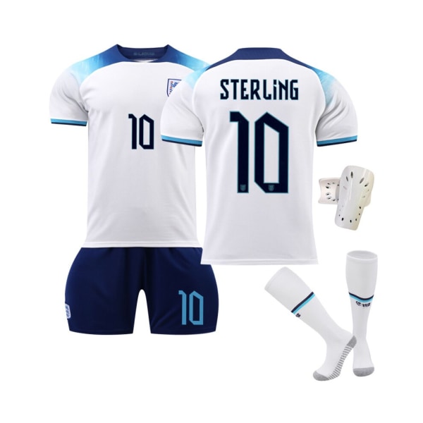 22-23 England Hem #10 Sterling fotbollströja kostym Kids 24(130-140CM)