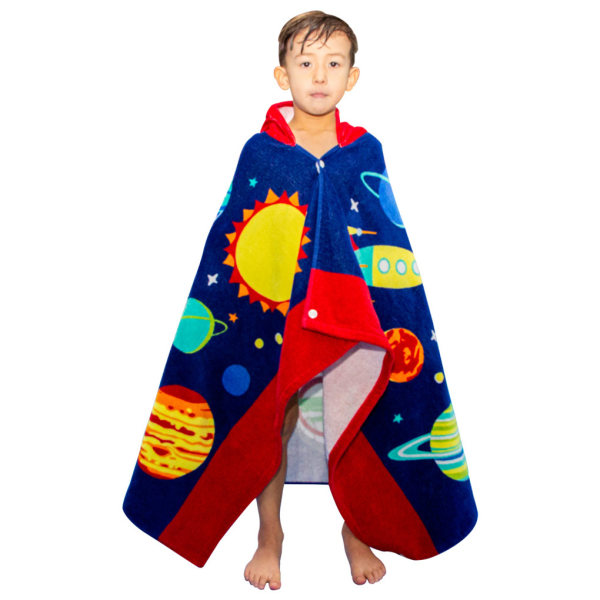 Udvidet børnebadestrand blødt bomuldsfrotté-håndklæde med hætte tegneserie Colorful