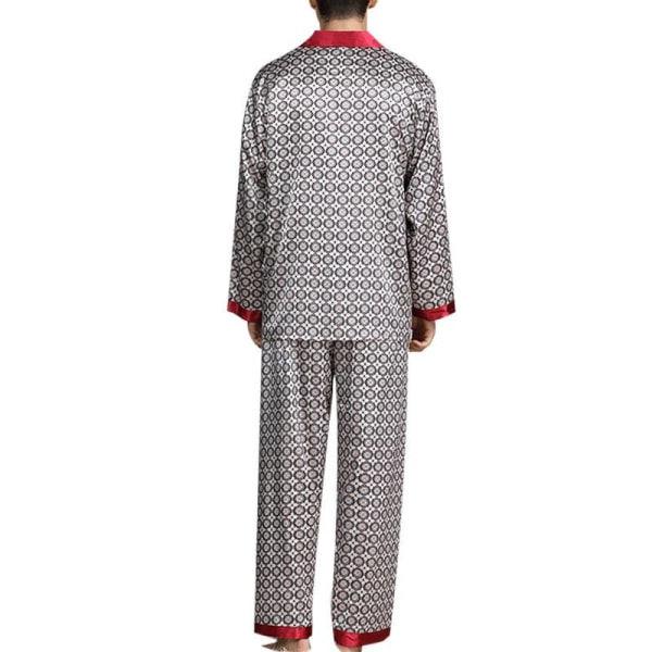 Pyjamassæt til mænd T-shirt ounge Underdele Bukser Nattøj jakkesæt Pjs Red L