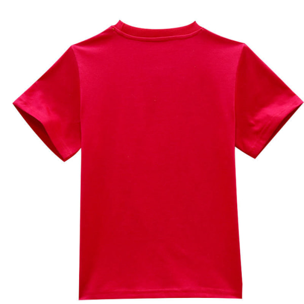Kid Fortnite Print kortärmad tecknad sommar Casual T-shirt red