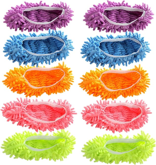 5Par Multi Function Duster Mop Tofflor Skor Cover Chenille