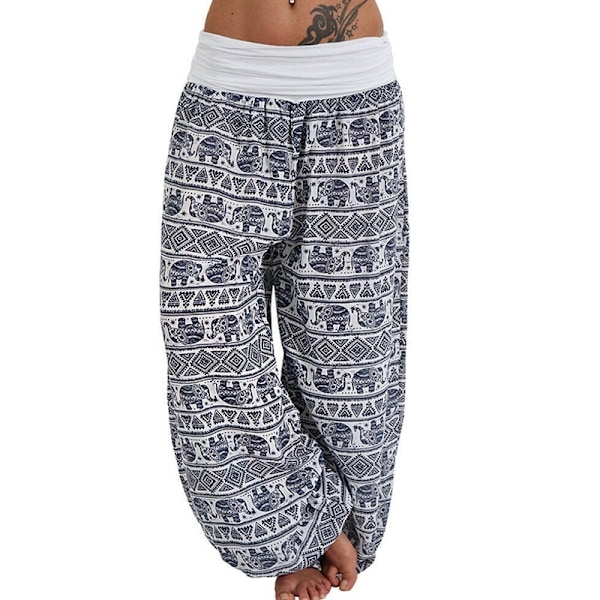 Dam Baggy Harem Byxor Leggings Hippie Yoga Byxor green M