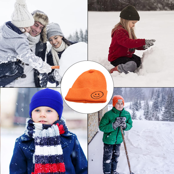 Baby til alderen 0-3 efterår/vinter strikket uld pullover huer orange