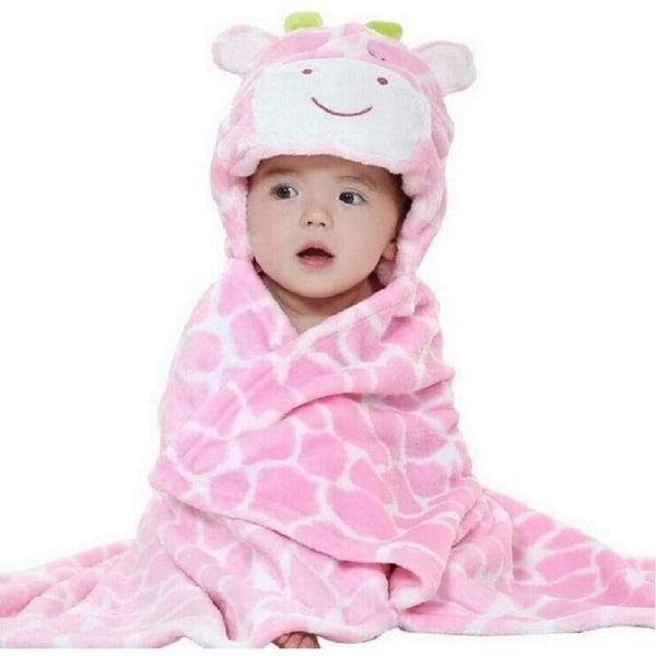 Baby handduk Mjuk varm flanellfilt Badrock Djurdesign Ponchohandduk för baby