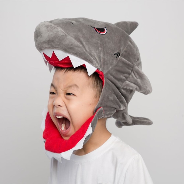 Novelty Animal Shark Head Cover Hodeplagg For barn Barn Voksen Halloween Nyhet Party Cosplay Fancy Dress