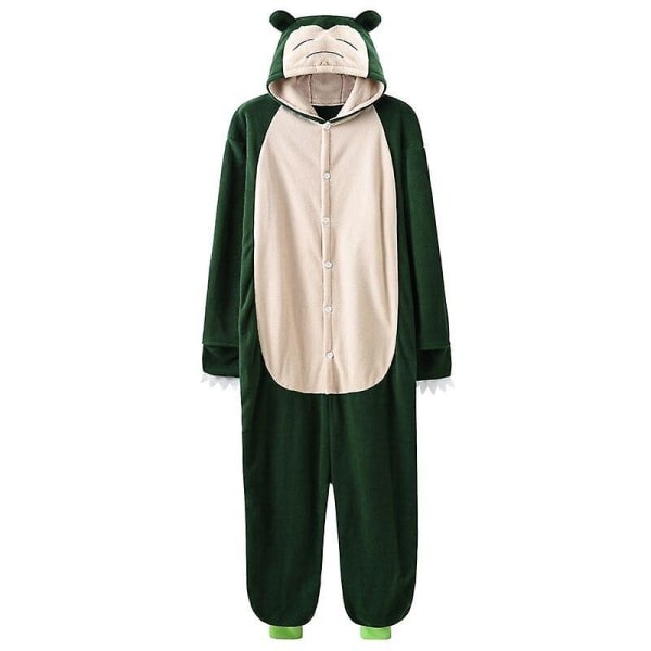 Grøn onesie anime kigurumis kvinder mænd par pyjamas polar fleece Snol S