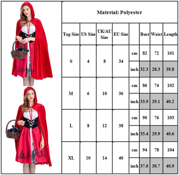 Wizard hettekappe for kvinner i full lengde Cosplay-kostymer X L