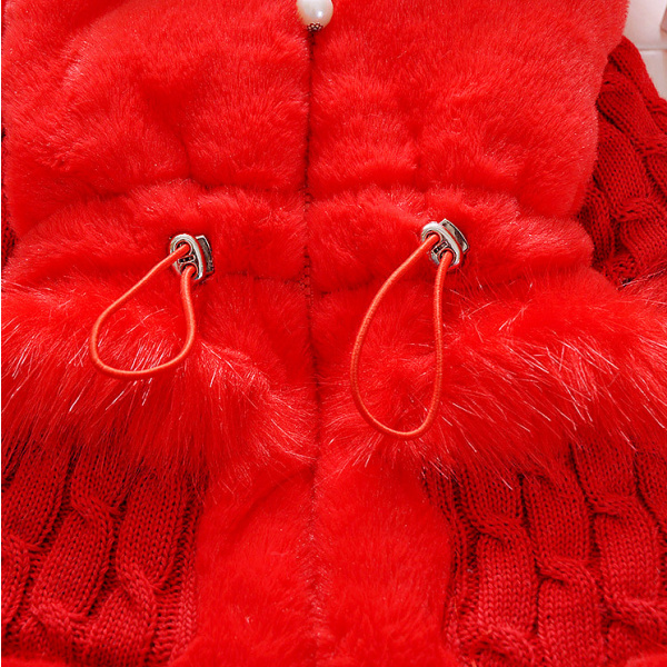 Babypiger føler barn varm jakke frakke red S