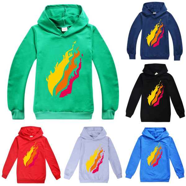 Barn tecknad tryckt bomullströja tröja Hoodies Munidacer Navy Blue 140cm