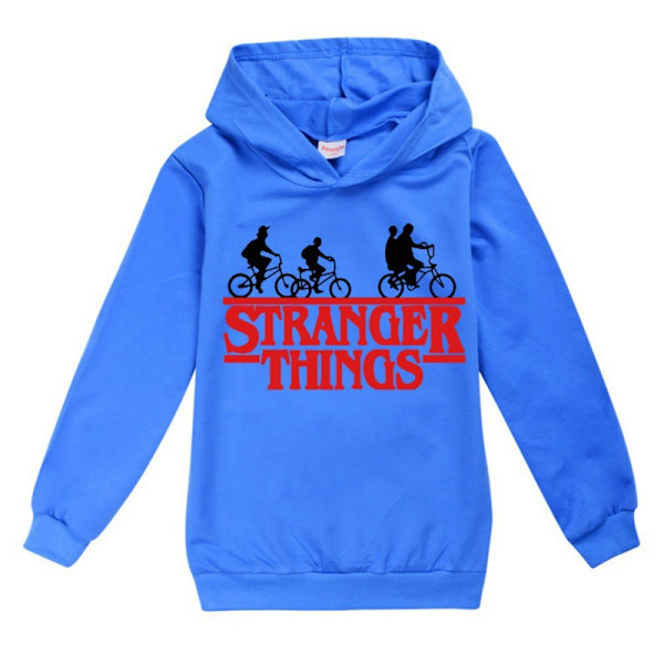 Stranger Things Barn Gutter Trykk Hettegenser Genser k Dark Blue 140cm