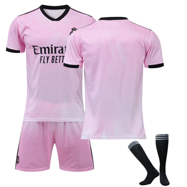 Real Madrid Pink Joint Commemorative Edition -paita, joukkueen jalkapallopaita, 3-osainen sarja lapsille aikuisille XS(160-165CM)