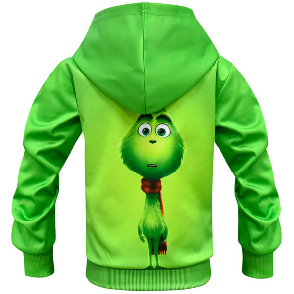 Grinch-hettegenser for gutter, jenter, julekostyme 130cm