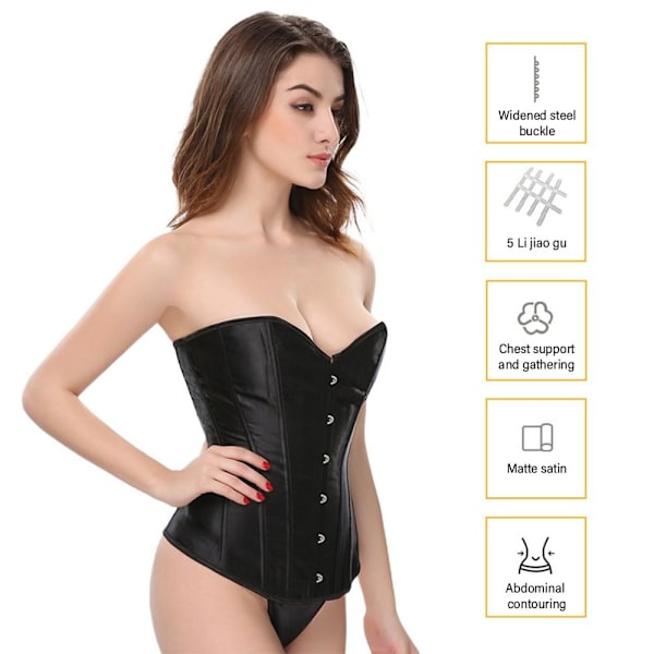 Korset Bustier Top Talje Shaper SORT black XL