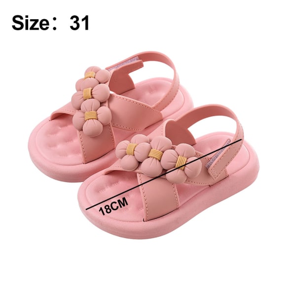 Justerbara platta sandaler för barn, flicksandaler, sandaler för toddler Pink 31