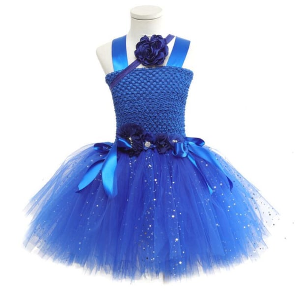 Fairy kostym för flickor klänning set födelsedag Halloween blue just dress 130cm