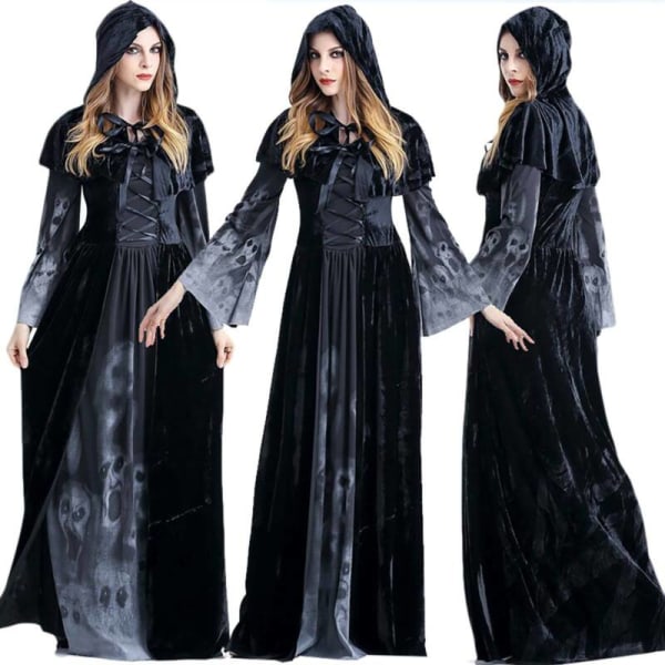 Halloween Witch Grim Reaper Cosplay festkostyme XL = UK/AU 14 = EU 40