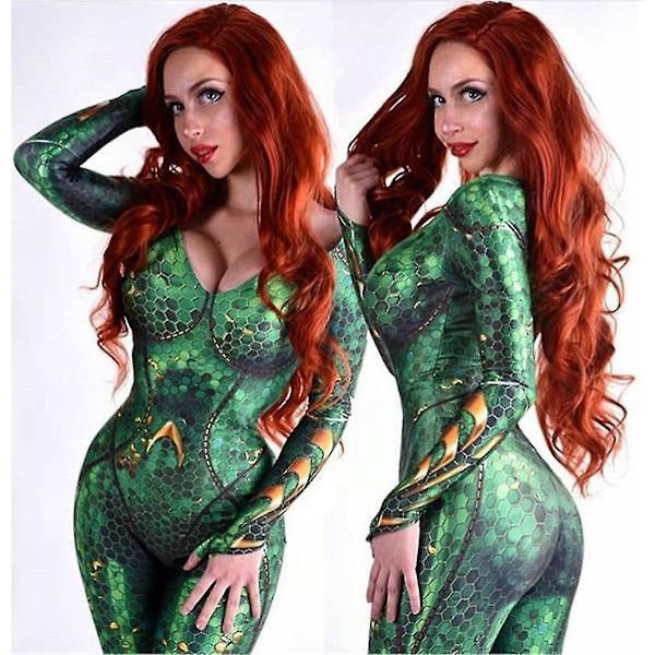 Aikuisten lasten Halloween-elokuva Aquaman Mera Cosplay-asu Supersankari Arthur Curry Orin Zentai Bodysuit